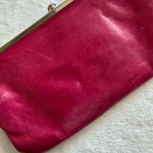 HOBO Vintage Vibrant Pink Clutch with Silver Trim